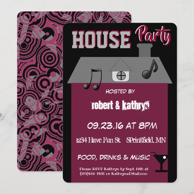 Invitation à la fête de la maison (Devant / Derrière)