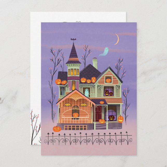 Invitation à la fête de la maison de Jack-o'lanter (Devant / Derrière)