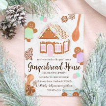 Invitation à la fête de la maison en pain d'épice 