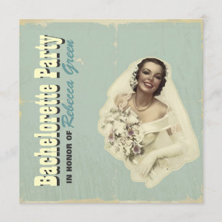 invitation à la fête de la mariée vintage rétro
