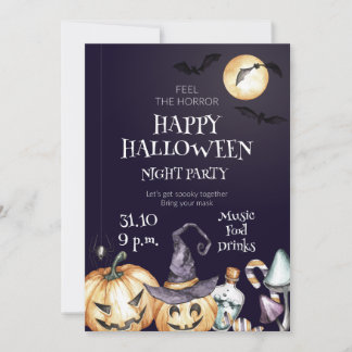 Invitation à la fête de la nuit d'Halloween
