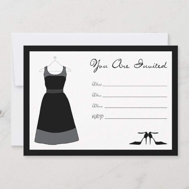 Invitation à la fête de la petite robe noire (Devant)