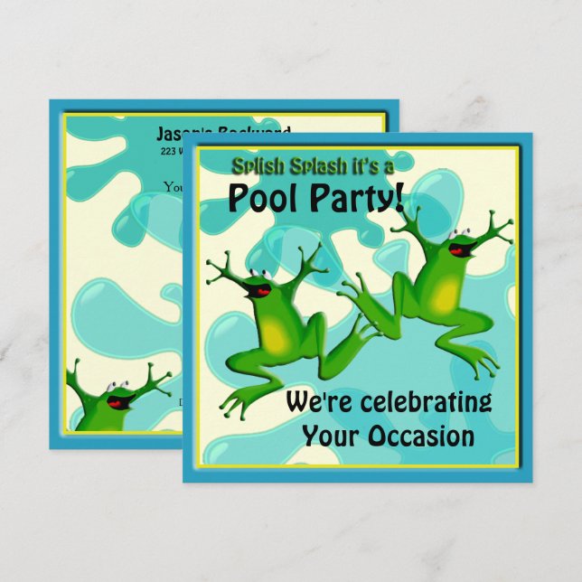 Invitation à la fête de la piscine (Devant / Derrière)