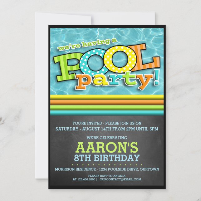 Invitation à la fête de la piscine (Devant)