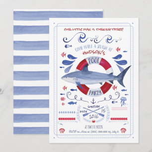 Invitation à la fête de la piscine d'anniversaire 