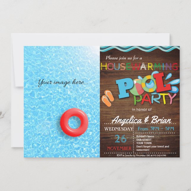 Invitation à la fête de la piscine de chauffage do (Devant)