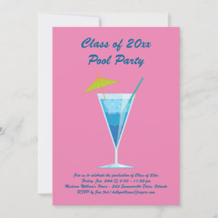 Invitation à la fête de la piscine de diplômés en 