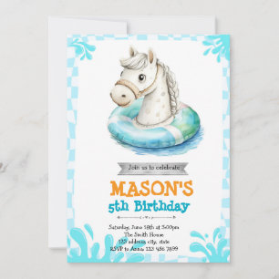 Invitation à la fête de la piscine du cheval