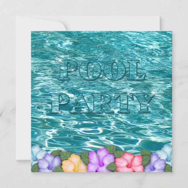 Invitation à la fête de la piscine - Fleurs d'eau  (Devant)