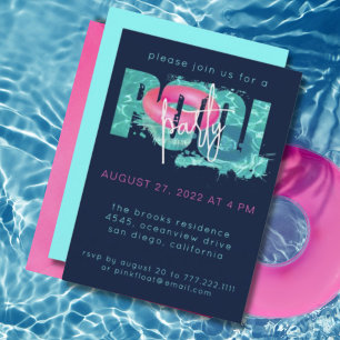 Invitation à la fête de la piscine moderne