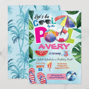 Invitation à la fête de la piscine pour enfants