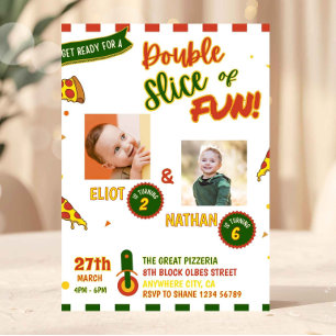 Invitation à la fête de la pizza d'anniversaire av