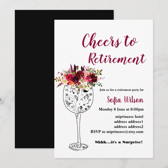 Invitation à la fête de la retraite (Devant / Derrière)