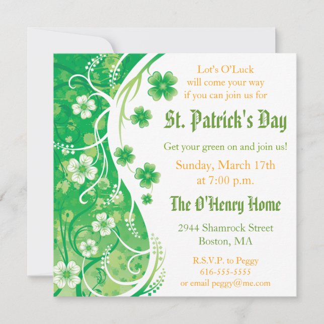 Invitation à la fête de la Saint-Patrick (Devant)