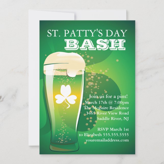 Invitation à la fête de la Saint-Patrick (Devant)