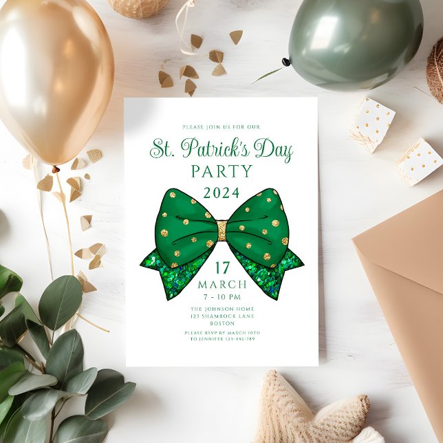 Invitation à la fête de la Saint-Patrick (Elegant St. Patrick's Day Party Invitation)