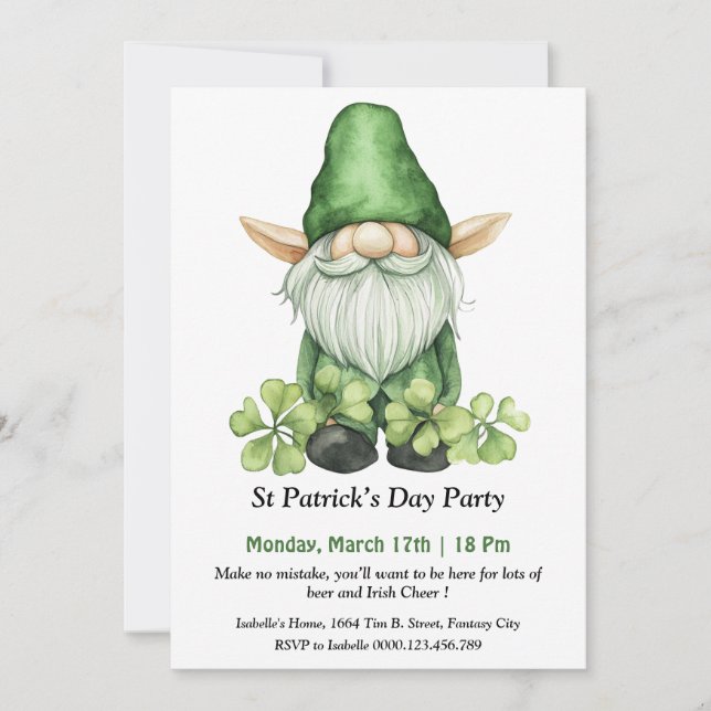 Invitation à la fête de la Saint-Patrick (Devant)
