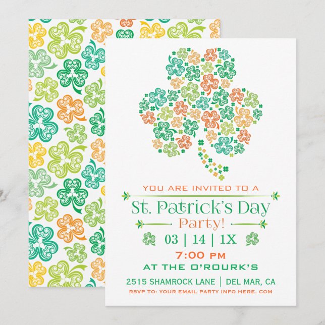 Invitation à la fête de la Saint-Patrick (Devant / Derrière)