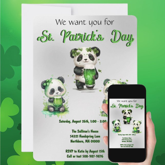 Invitation à la fête de la Saint-Patrick avec un o (Créateur téléchargé)