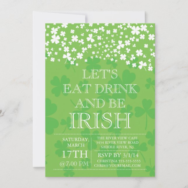 Invitation à la fête de la Saint-Patrick de Modern (Devant)
