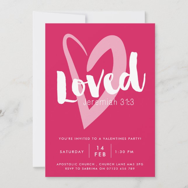 Invitation à la fête de la Saint-Valentin (Devant)
