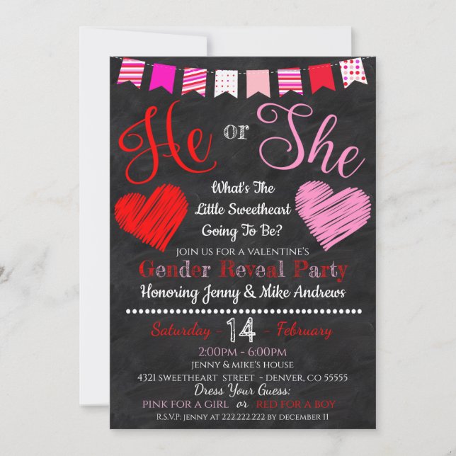 Invitation à la fête de la Saint Valentin (Devant)
