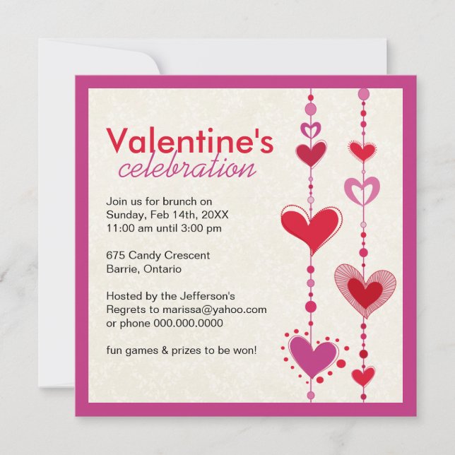 Invitation à la fête de la Saint-Valentin (Devant)