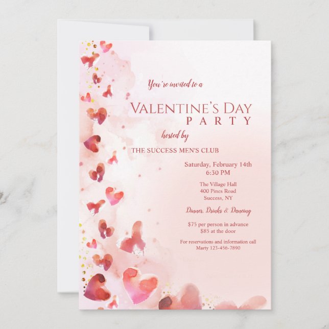 Invitation à la fête de la Saint-Valentin (Devant)