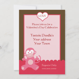 Invitation à la fête de la Saint Valentin Coeur de