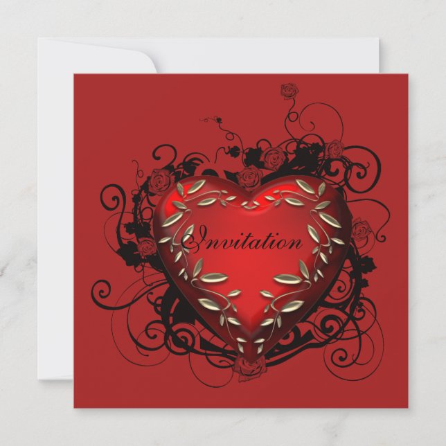 Invitation à la fête de la Saint-Valentin du cœur (Devant)