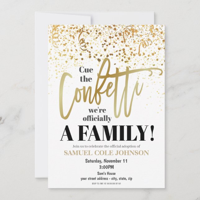 Invitation à la fête de l'adoption (Devant)