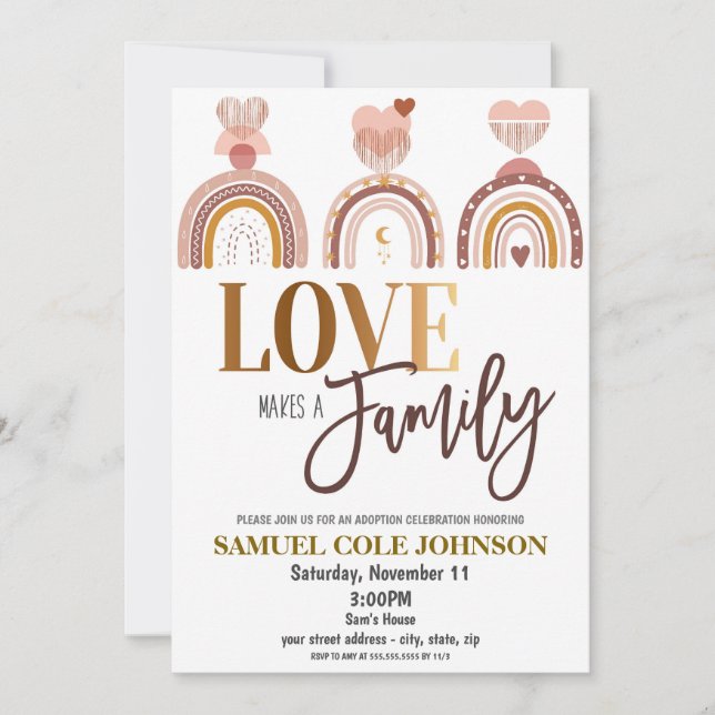 Invitation à la fête de l'adoption (Devant)