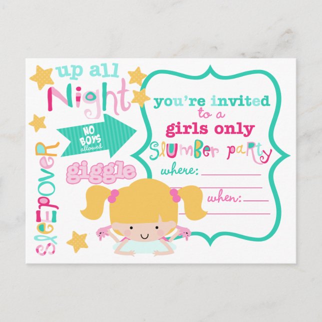 Invitation à la fête de l'aube pour filles mignonn (Devant)