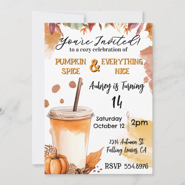 Invitation à la fête de l'automne et du pumpkin sp (Devant)