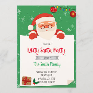 Invitation à la fête de l'échange de cadeaux Dirty