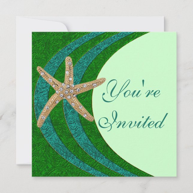 Invitation à la fête de l'Étoile de mer sertie de  (Devant)