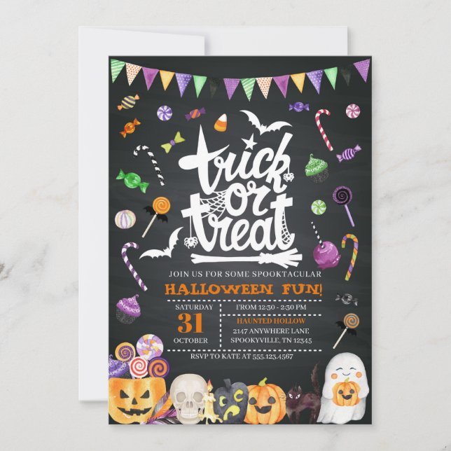 Invitation à la fête de l'Halloween (Devant)