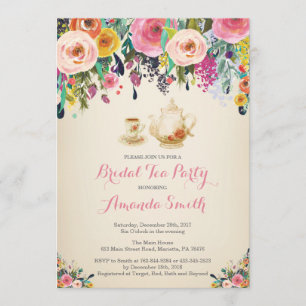 Invitation à la Fête de l'mariée Tea Party