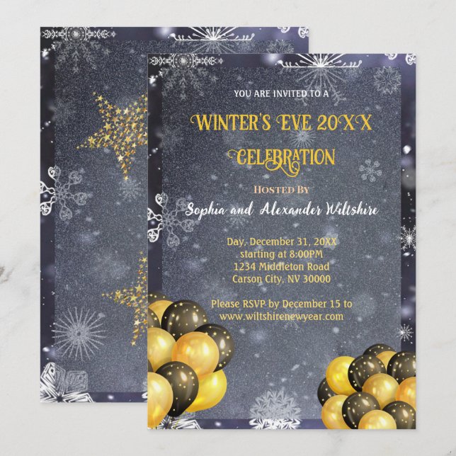 Invitation à la fête de l'or et du noir de l'hiver (Devant / Derrière)
