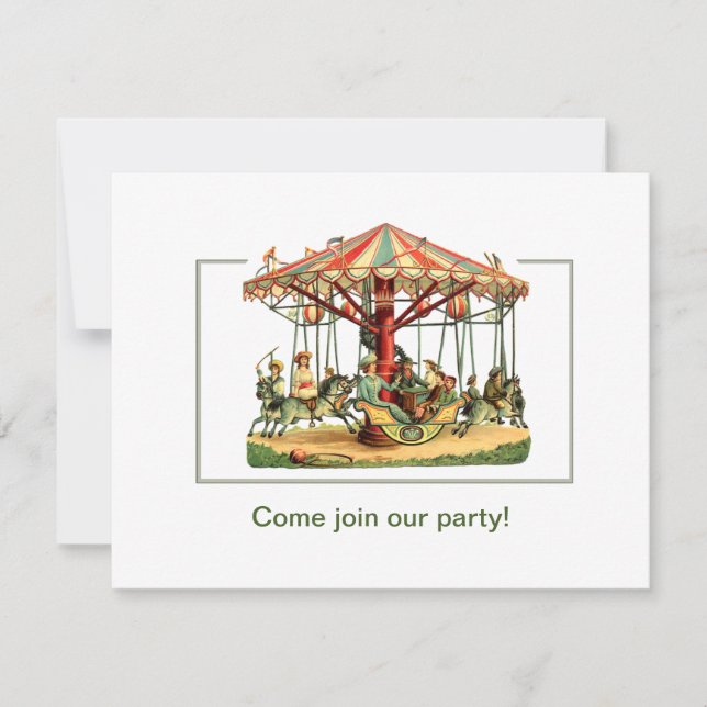 Invitation à la fête de manège pour enfants (Devant)