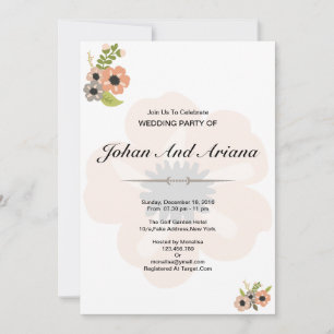 Invitation à la fête de mariage