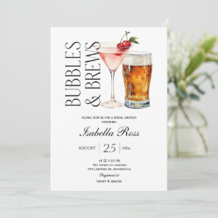 Invitation à la fête de mariage Bubbles and Brews