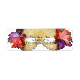 Invitation à la fête de masques de fleurs tropical