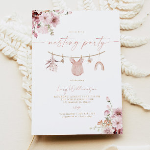Invitation à la fête de nidification de bébé fille