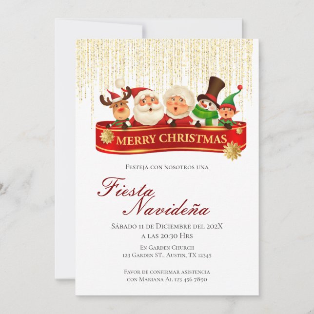 Invitation à la fête de Noël (Devant)