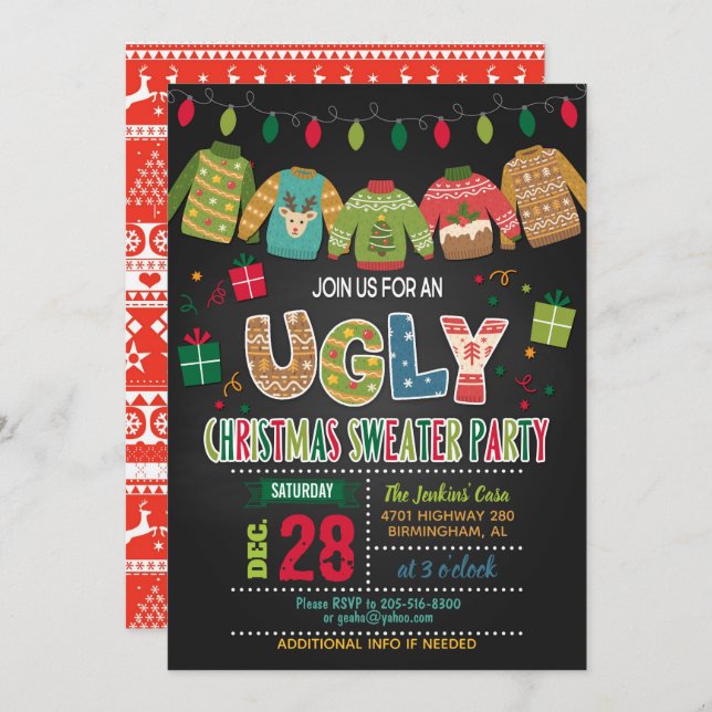 Invitation à la fête de Noël (Devant / Derrière)