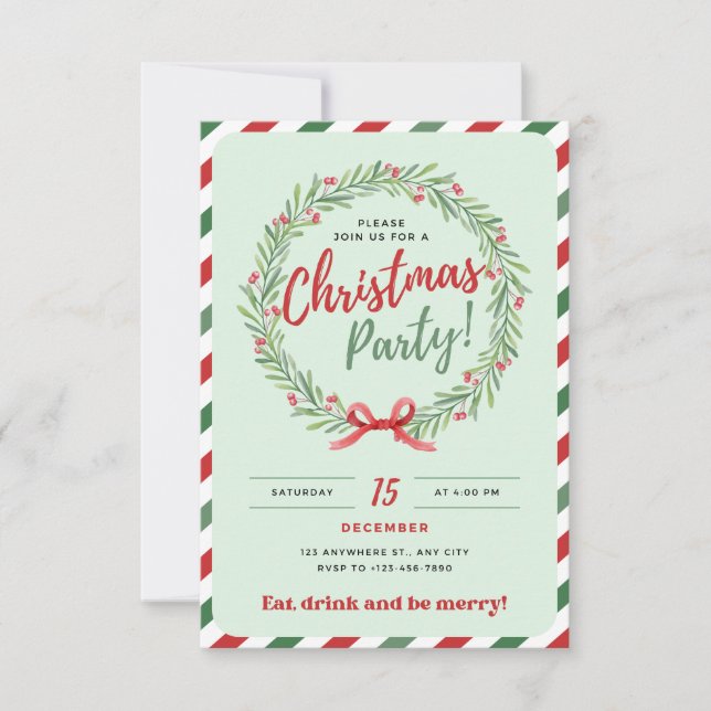Invitation à la fête de Noël (Devant)
