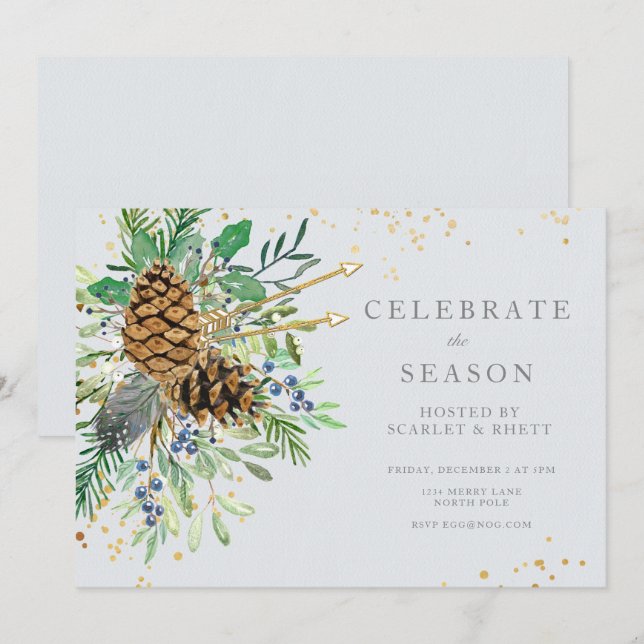 Invitation à la fête de Noël (Devant / Derrière)