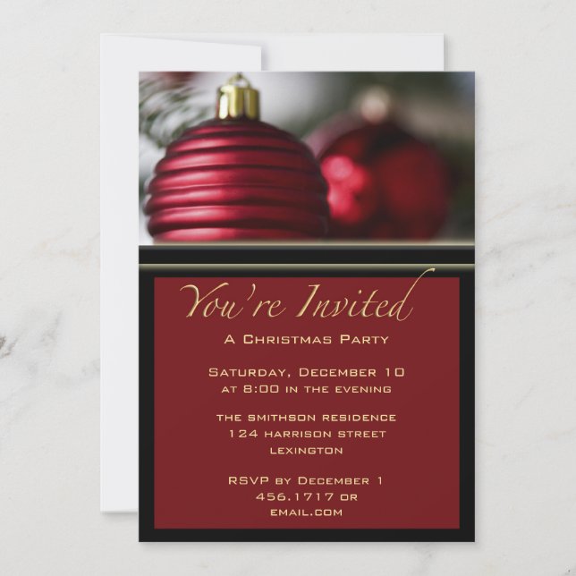 Invitation à la fête de Noël (Devant)