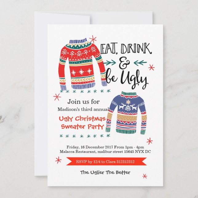 Invitation à la fête de Noël (Devant)